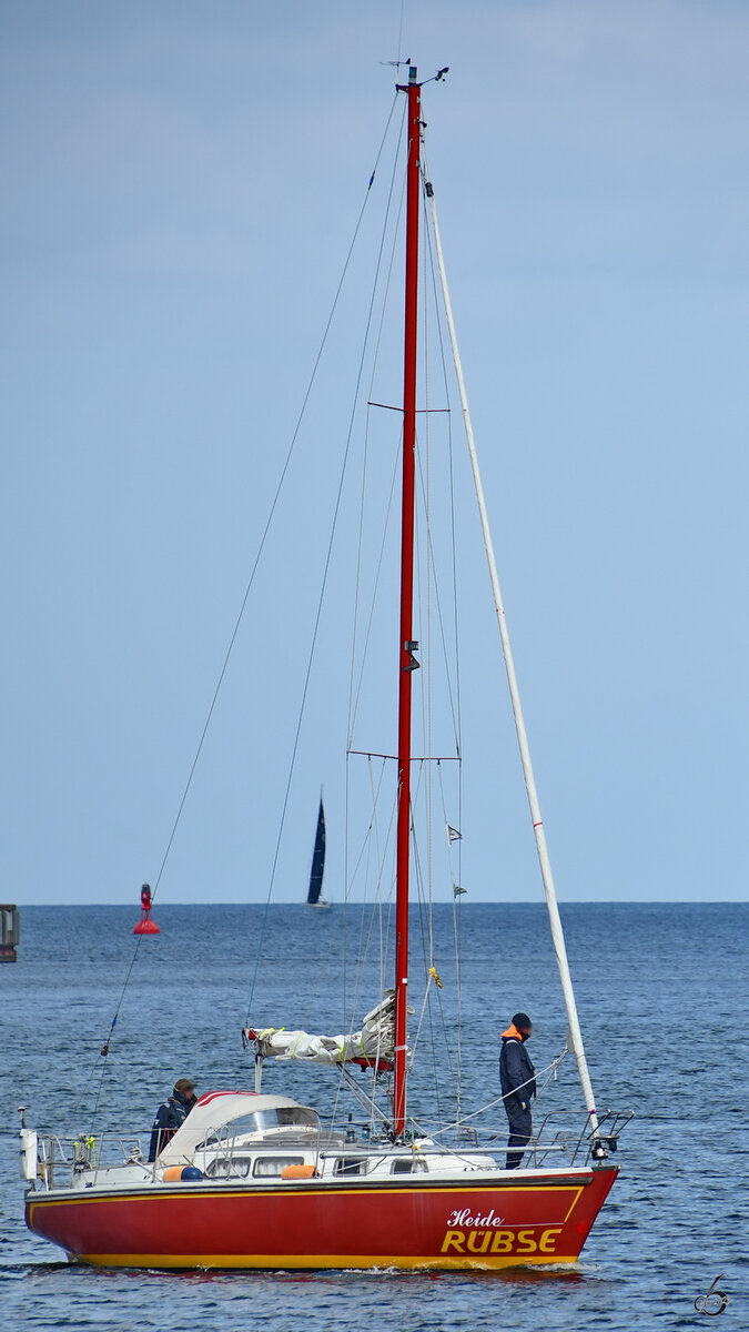 Anfang Mai 2023 war das Segelboot HEIDE RÜBSE in Travemünde zu sehen.