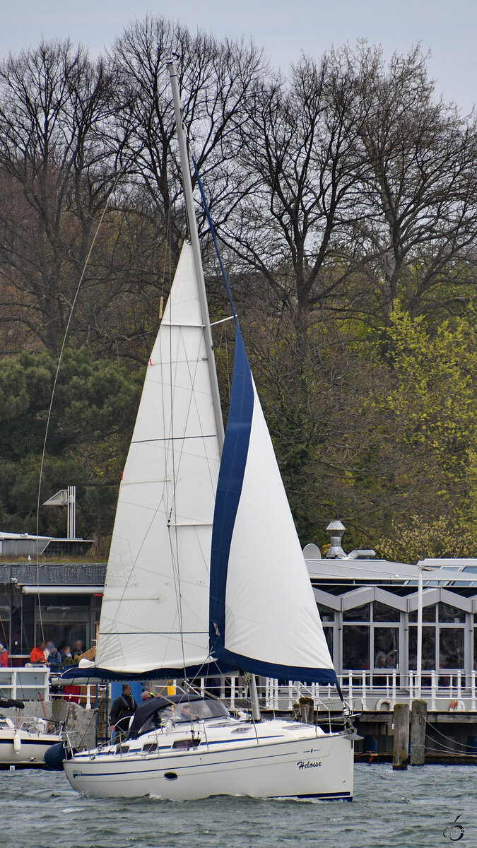 Anfang Mai 2023 war das Segelboot HELOISE in Travemünde zu sehen.