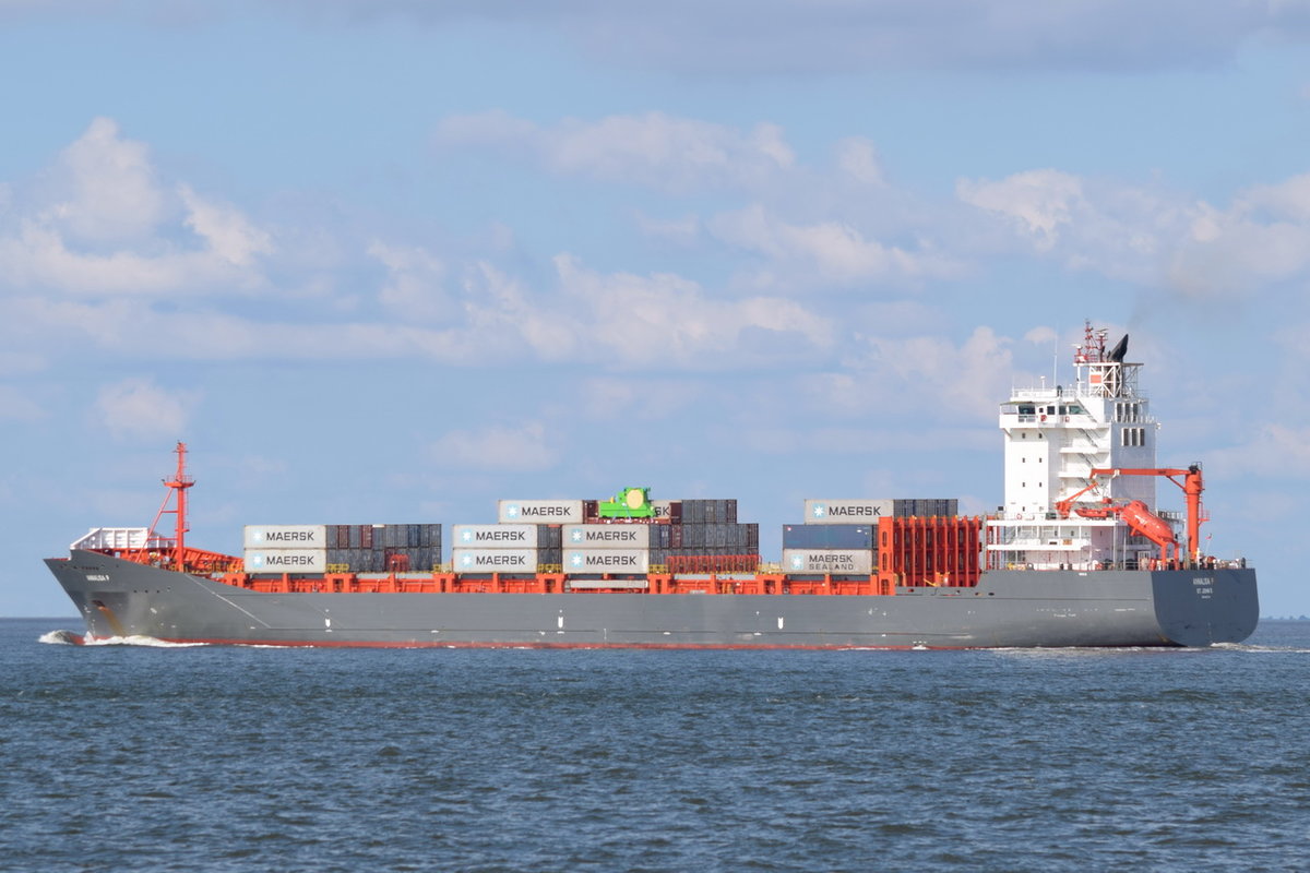 ANNALISA P , Containerschiff , IMO 9437141 , Baujahr 2008 , 1284 TEU , 166.15m × 25.26m , am 02.09.2018  bei der Alten Liebe Cuxhaven
