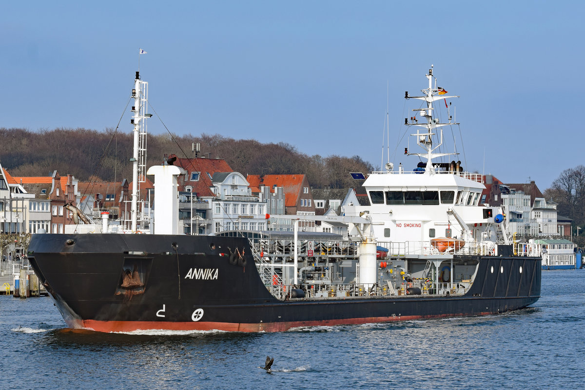 ANNIKA (IMO: 9628489) am 07.03.2020 im Hafen von Lübeck-Travemünde