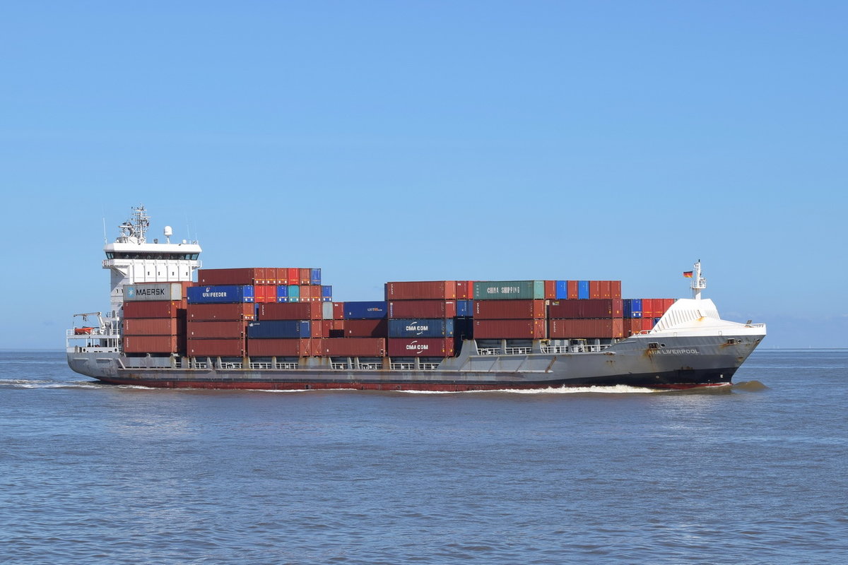 ARA LIVERPOOL , Feederschiff , IMO 9365984 , Baujahr 2008 , 141.6 × 20.6m , 809 TEU , 06.04.2018 Cuxhaven