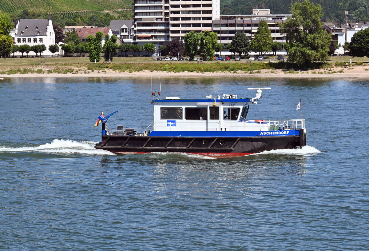 Arbeitsschiff  ASCHENDORF  vom WSA-Meppen auf dem Rhein bei Bad Breisig - 23.07.2020