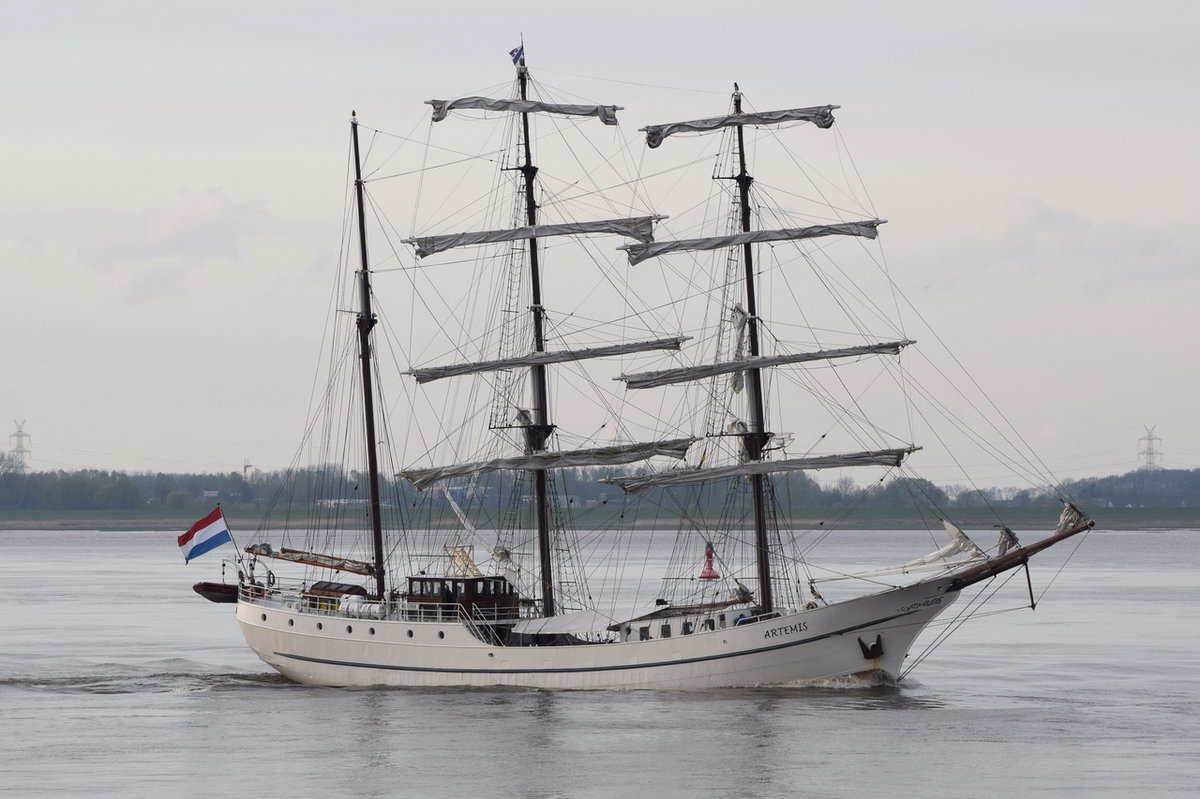 ARTEMIS , Großsegler , IMO 5209699 , 39 Passagiere , 59 x 7m , 30.04.2016 Grünendeich