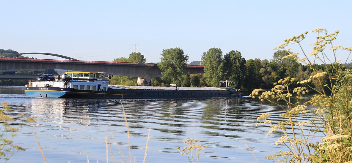 Aufnahmedatum: 06.07. 2015. Aufnahmeort: Konz-Saarmündung.  
Die Thalia passiert die Saarmündung in Richtung Wasserbillig/Luxemburg