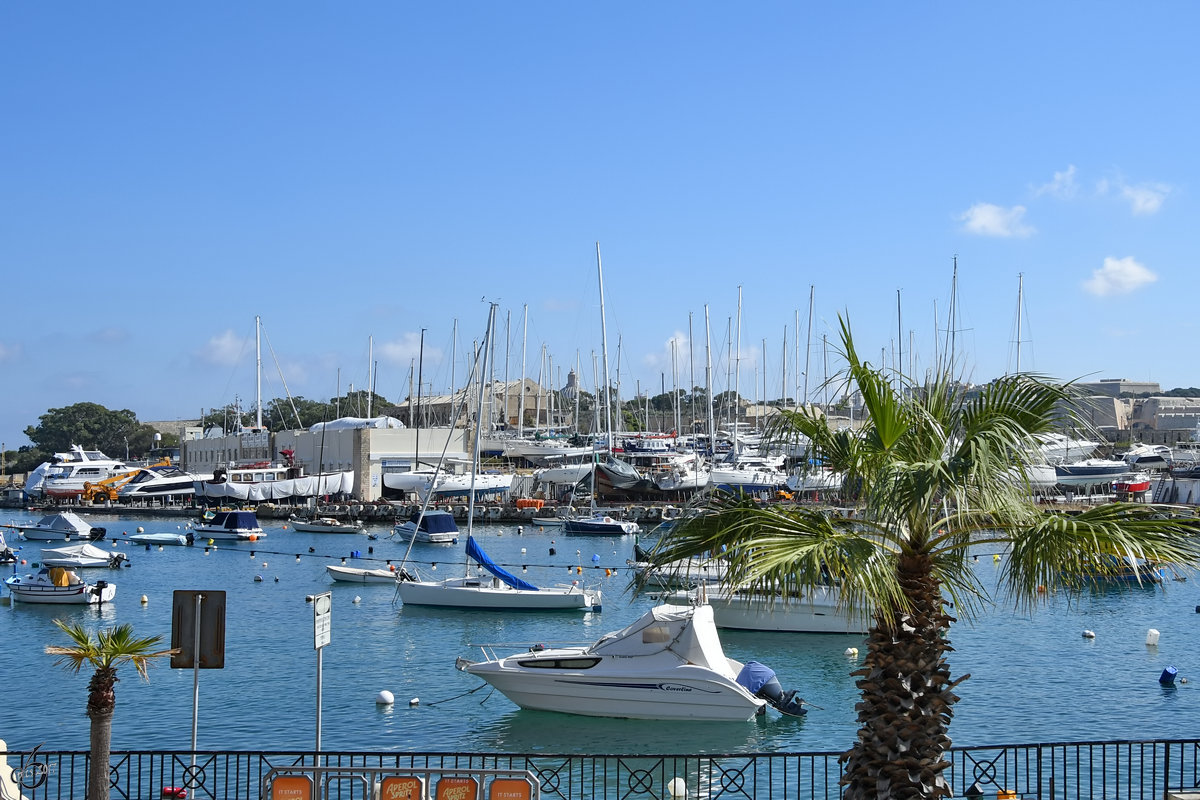 Blick auf den Marsamxett Hafen. (Sliema, Oktober 2017)