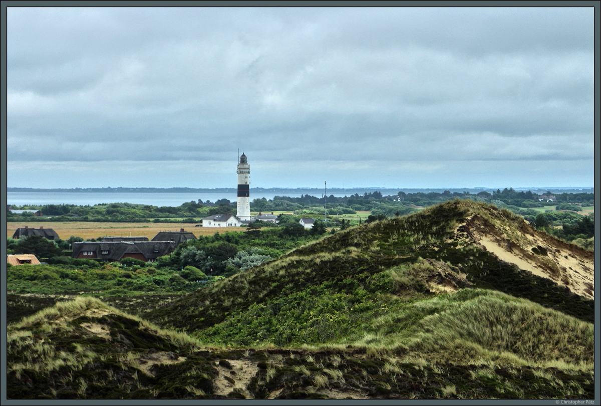 Blick von der Uwe-Düne auf den 1856 erbauten Leuchtturm von Kampen. (03.07.2021)