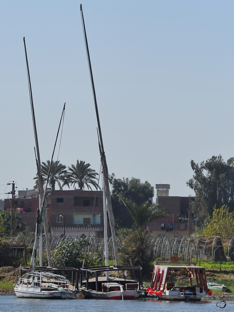 Boote im Dezember 2018 auf dem Nil in Kairo.