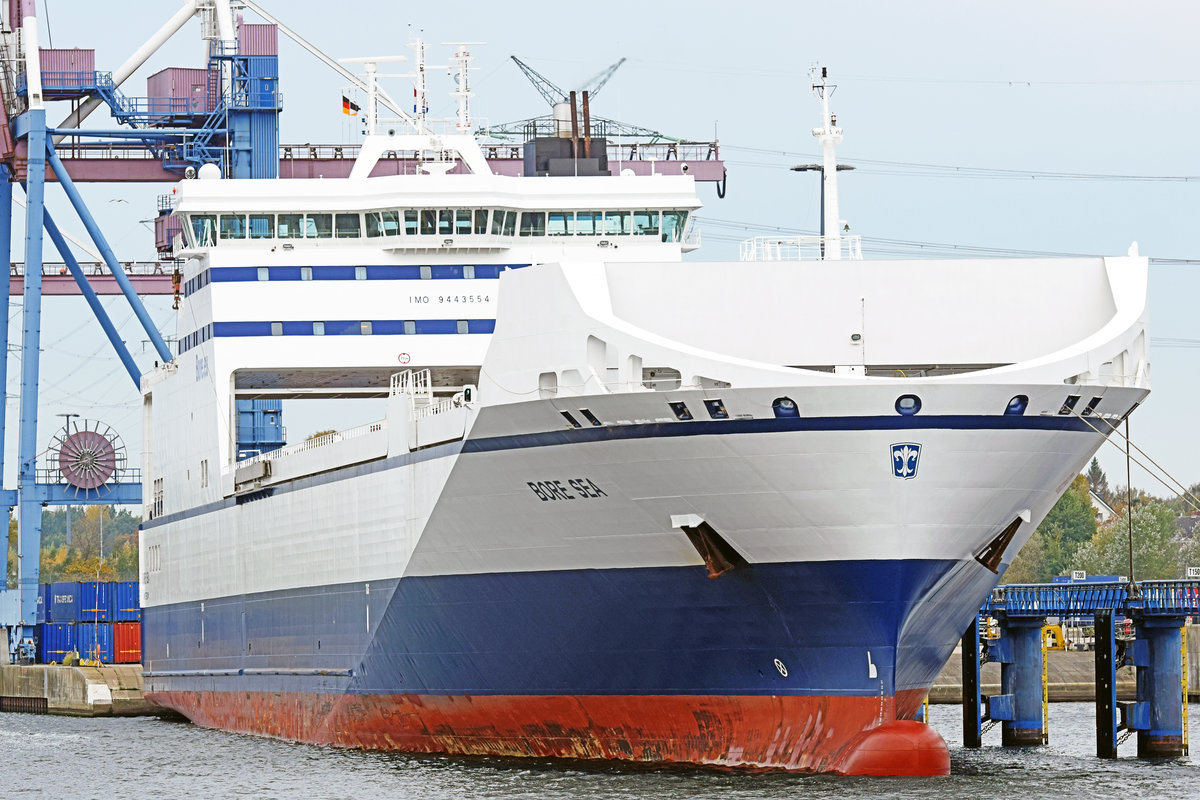 BORE SEA (IMO: 9443554) am 20.10.2020 im Hafen von Lübeck