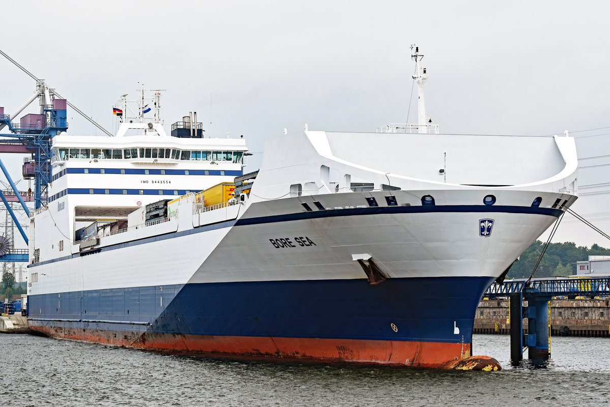 BORE SEA (IMO: 9443554, MMSI: 244130689) am 06.07.2019 im Lübecker Hafen