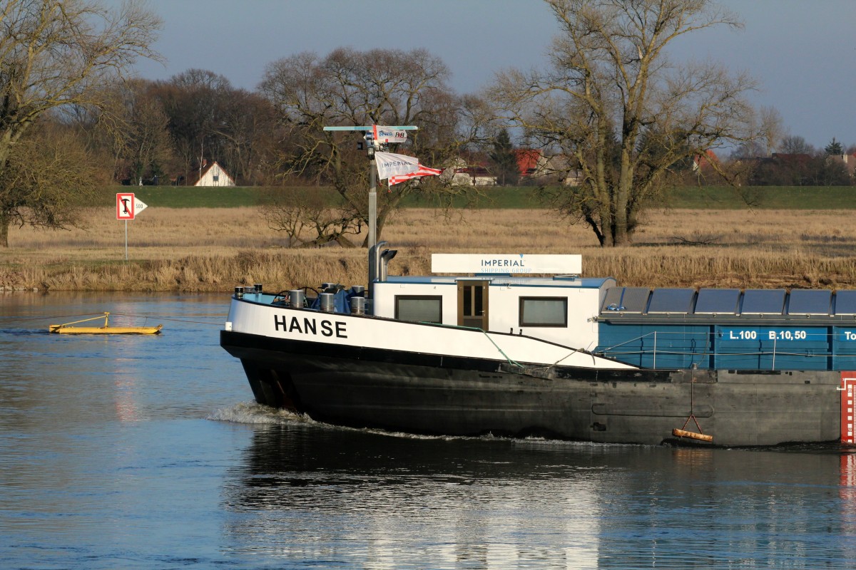 Bug des GMS Hanse (04502690) am 17.03.2016 bei Sandau/Elbe.