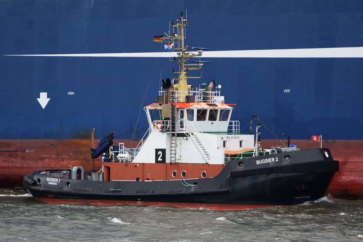 BUGSIER 2 , Schlepper , IMO 9338993 , Baujahr 2006 , 32.78 × 11.76m , 15.03.2018  Höhe Finkenwerder