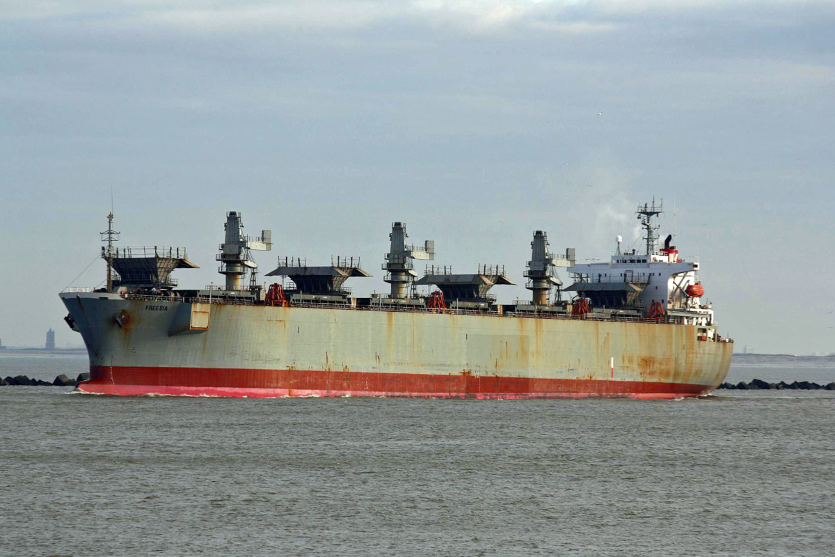 Bulk FREESIA (IMO:8812629) Flagge Pannama am 17.12.2010 vor Rotterdam.