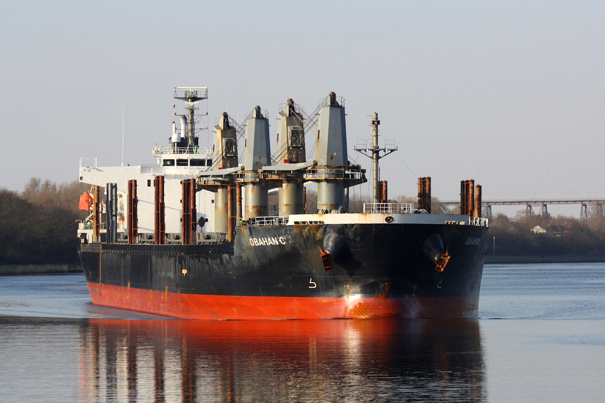 Bulk OBAHAN C (IMO:9748253) Flagge Panama am 07.04.2023 im NOK bei Schacht Audorf.