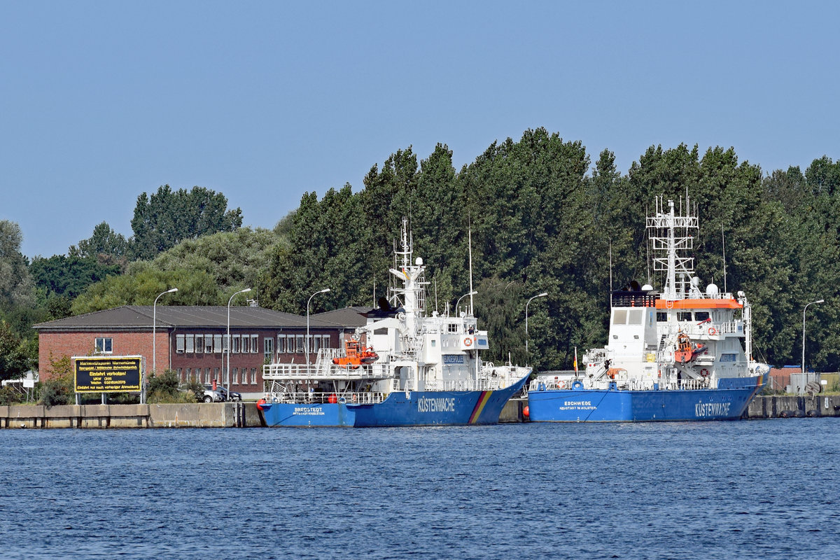 Bundespolizei-Boote BREDSTEDT und ESCHWEGE am 30.08.2017 in Rostock-Warnemünde