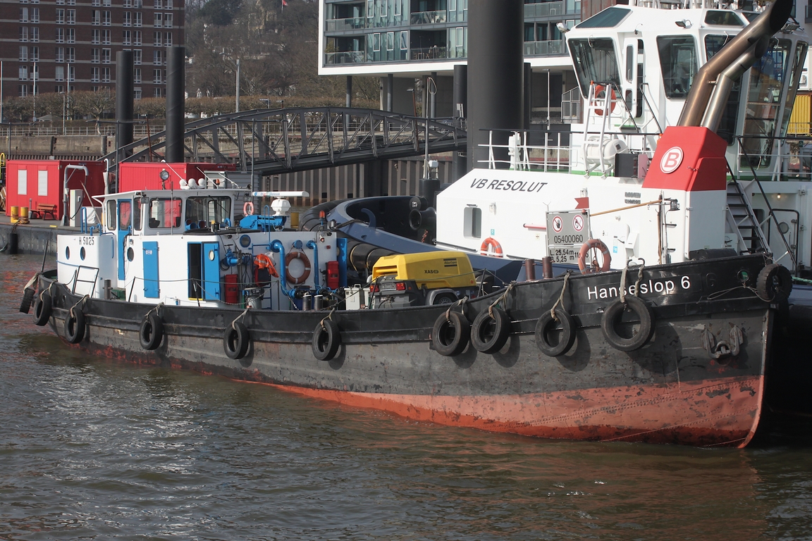 Bunkerschiff HANSESLOP 6 (ENI 05400060); Datum: 07.03.2026; Aufnahmeort: Elbe/Hafen Hamburg, Deutschland.