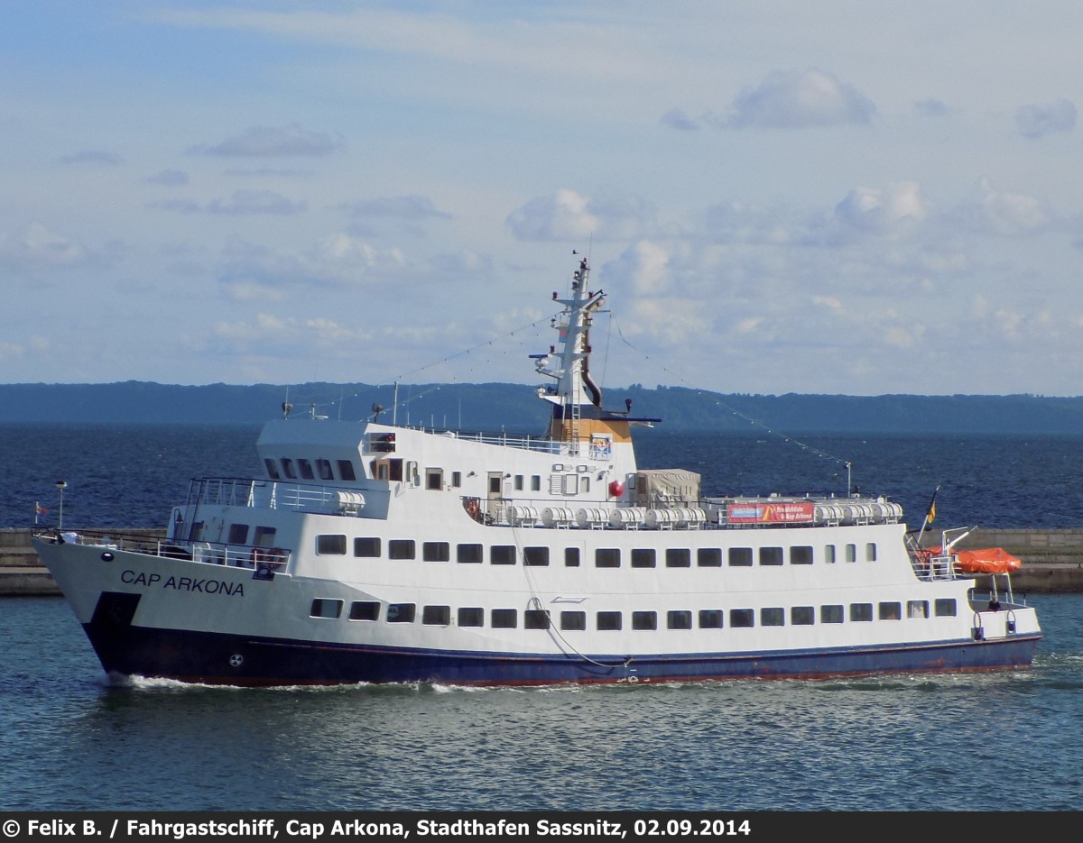  Cap Arkona  im Stadthafen Sassnitz am 02.09.2014