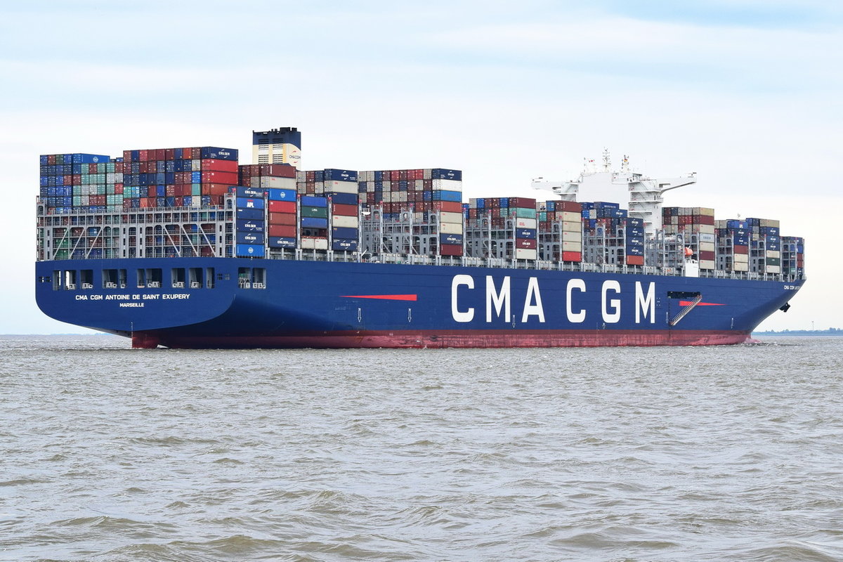 CMA CGM Antoine de Saint Exupery , Containerschiff , IMO 9776418 , Baujahr 2018 , 400 × 59m , 20776 TEU , 16.05.2019 , Cuxhaven 