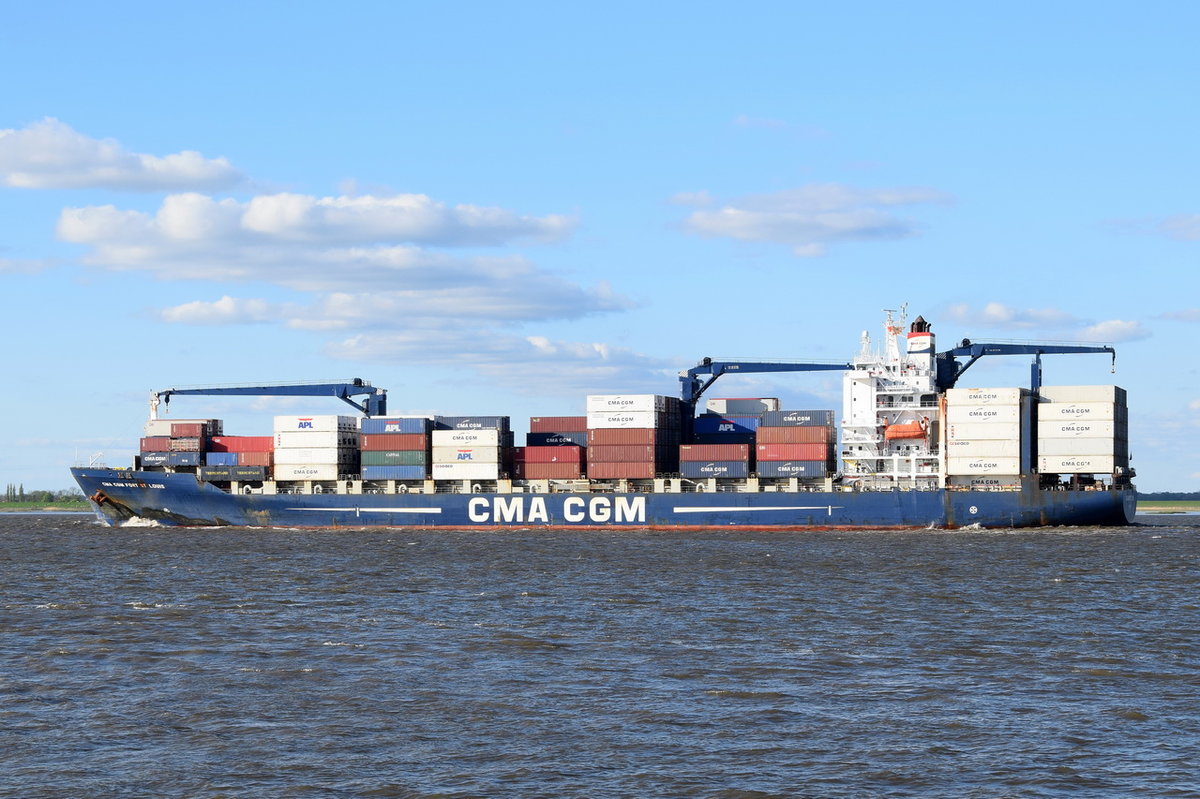 CMA CGM FORT ST LOUIS , Containerschiff , IMO 9261889 , Baujahr 2003 , 2226 TEU , 197.2 × 30.2m , 08.05.2017  Grünendeich
