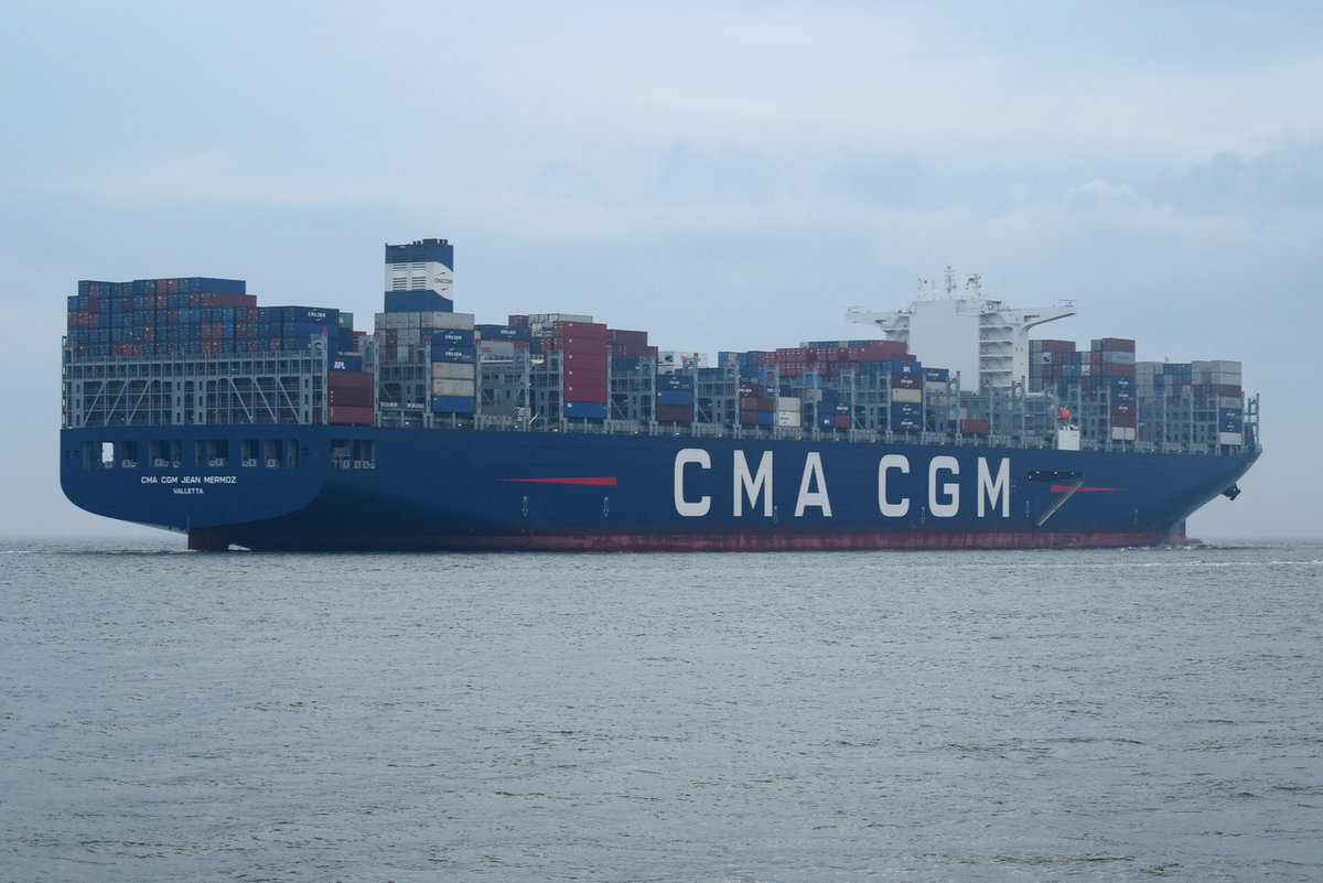 CMA CGM JEAN MERMOZ , Containerschiff , IMO 776420 , Baujahr 2018 , 400 × 59m , 20954 TEU , 20.12.2018 , Cuxhaven