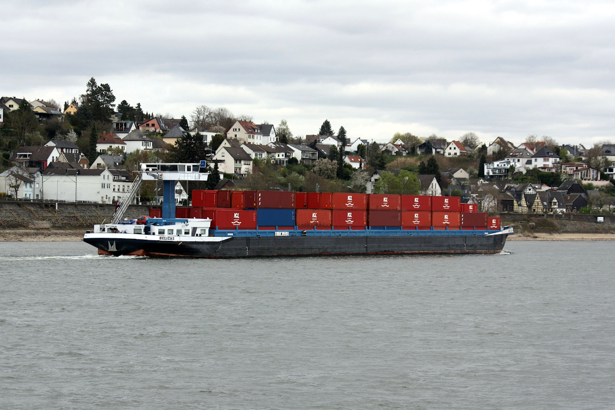 CMS BELICHA (ENI:06003885) L135 m B.14,22 m T 3995 Flagge Niederlande am 06.04.2022 auf dem Rhein in Andernach zu Berg.