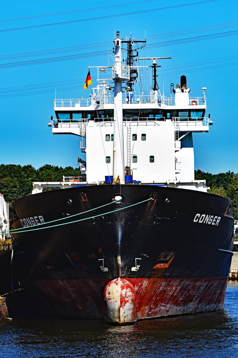 CONGER (IMO 9122227),zurzeit  Auflieger , am 20.09.2020 am Querpier des Lehmannkai 2 in Lübeck.