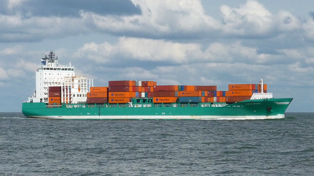 Containerschiff  Christopher  vor Cuxhaven, 10.9.2015 