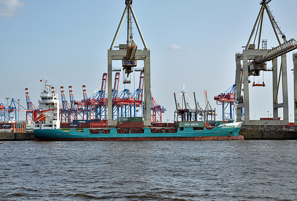 Containerschiff  Dornbusch  am Terminal Burchardkai im Hamburger Hafen - 12.07.2013