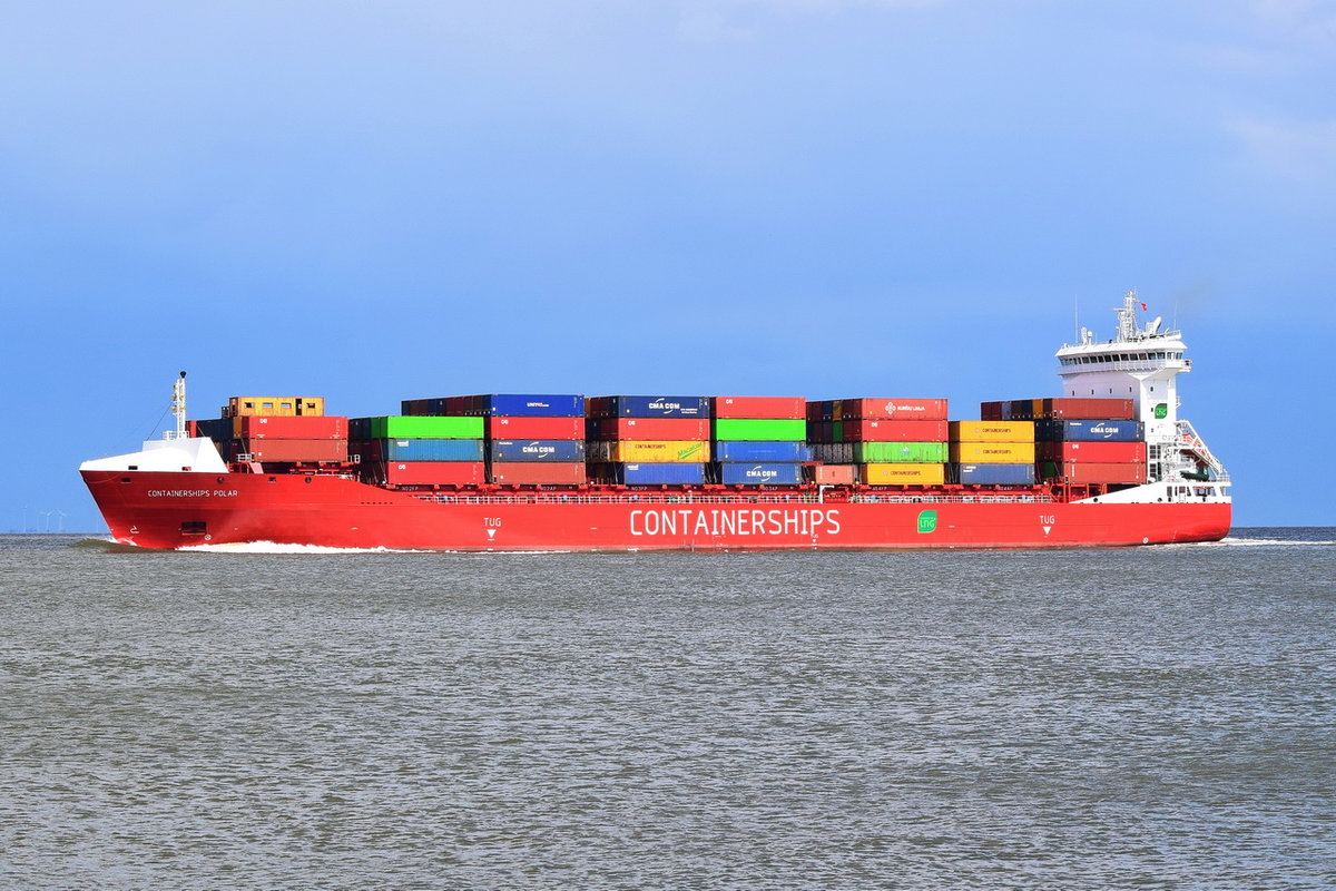 CONTAINERSHIPS POLAR , Feederschiff , IMO 9814002 , Baujahr 2019 , 169.95 x 27 m , 1380 TEU , 06.06.2020 , Cuxhaven