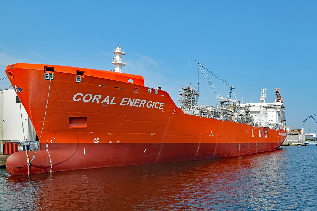 Coral Energice (IMO 9783124) am 30.08.2017 im Hafen von Rostock-Warnemünde