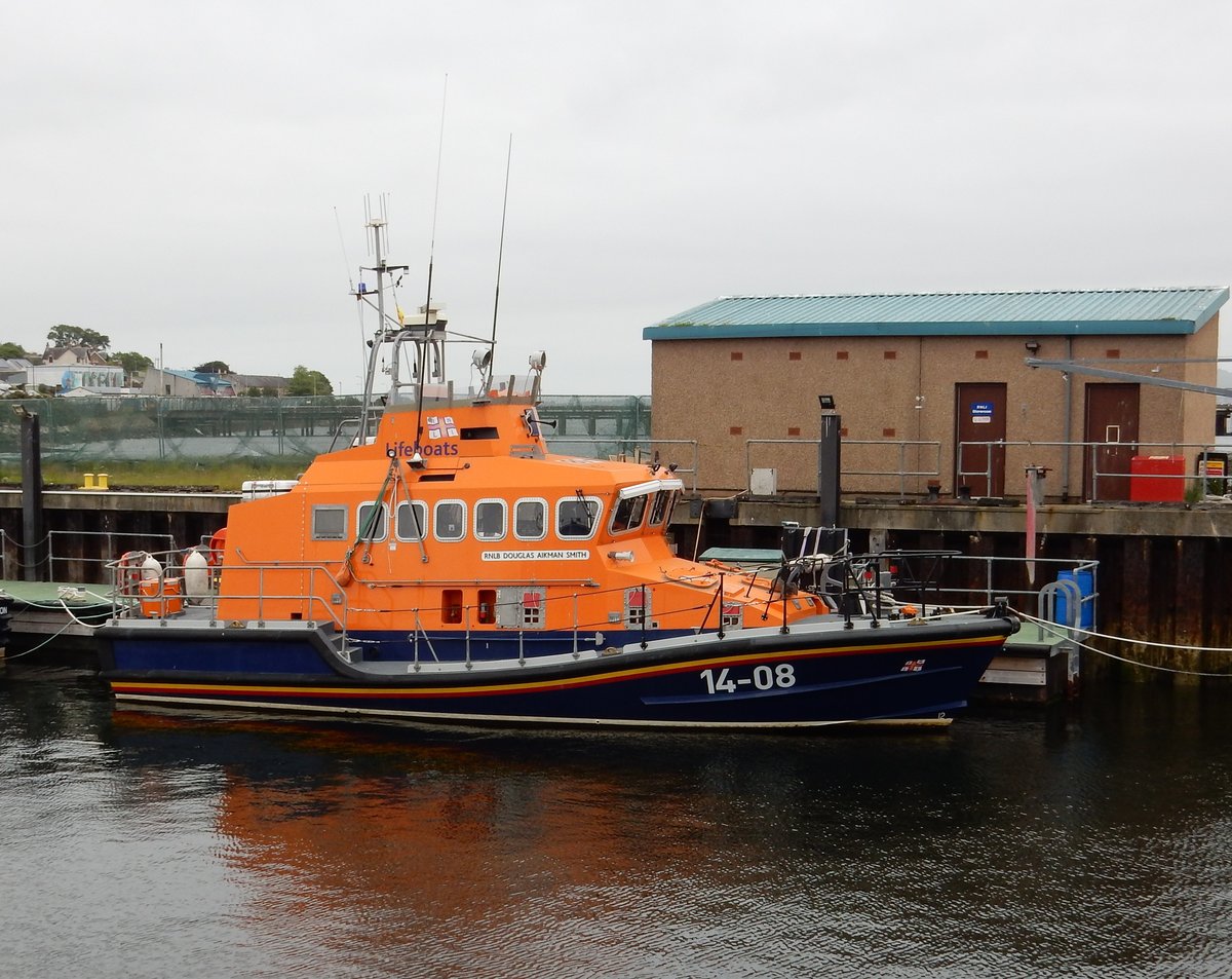 Das 14m lange SAR Boot RNLB 14-08  RNLB DOUGLAS AIKMAN SMITH  am 12.06.19 in Invergordon