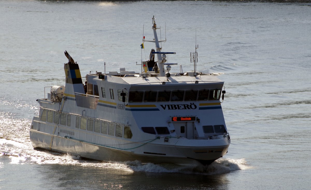 Das 38m lange Fährschiff VIBERÖ am 21.05.18 in Stockholm