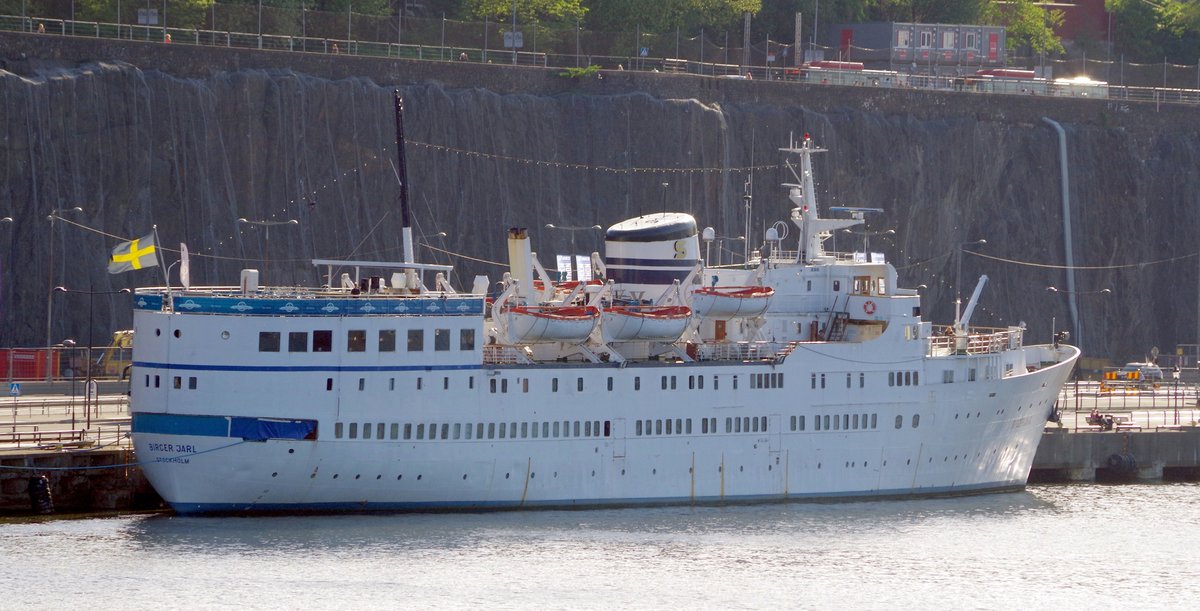 Das 92m lange Passagierschiff BIRGER JARL am 21.05.18 in Stockholm