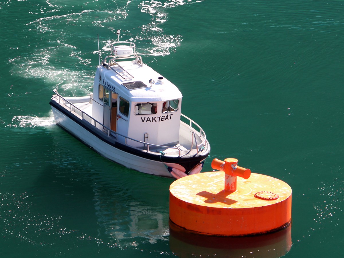 Das Festmacherschiff Friaren am 19.07.2014 vor Geirangen.