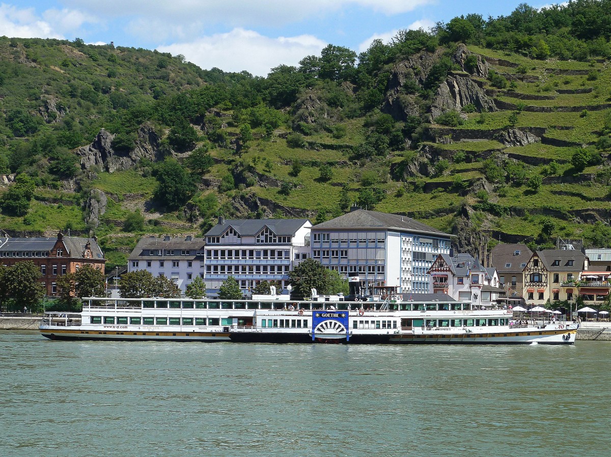 Das FGS  GOETHE  in Sankt Goarshausen am Mittelrhein, 28.06.2015 (Tal Total)