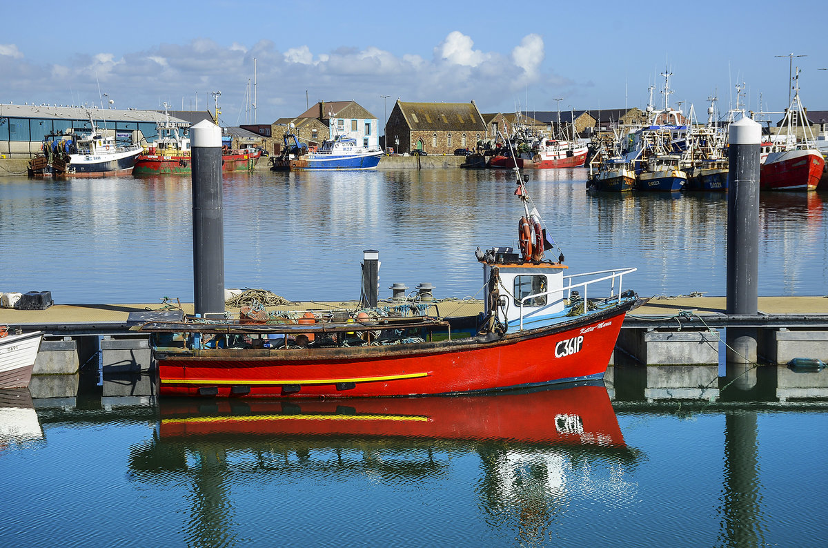 Das Fischerboot Kellie Marie C36IP im Hafen von Howth (Irland). Aufnahme: 11. Juni 2018.
