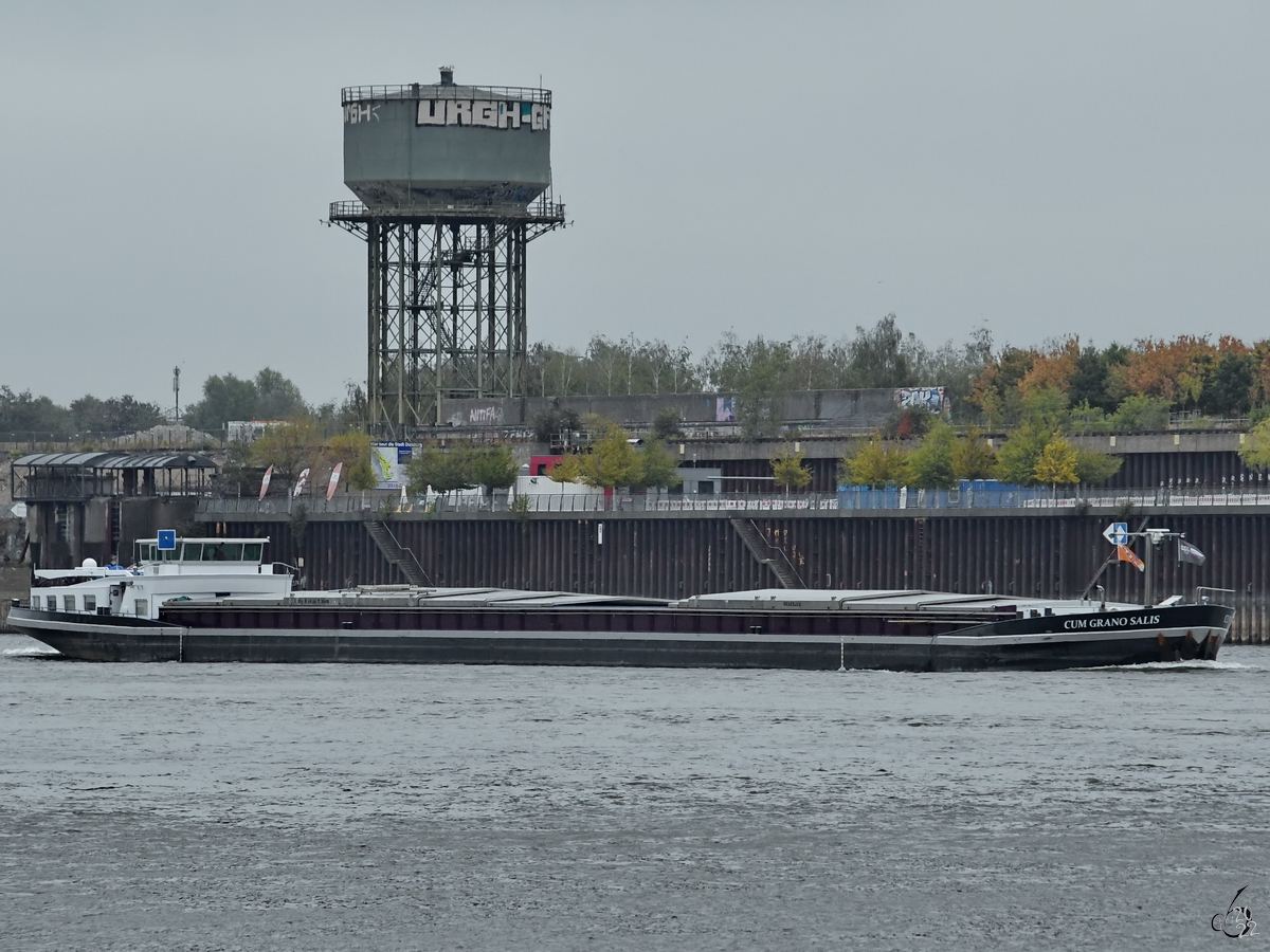 Das Gütermotorschiff CUM GRANO SALIS (ENI: 02322412) war Ende August 2022 in Duisburg unterwegs.