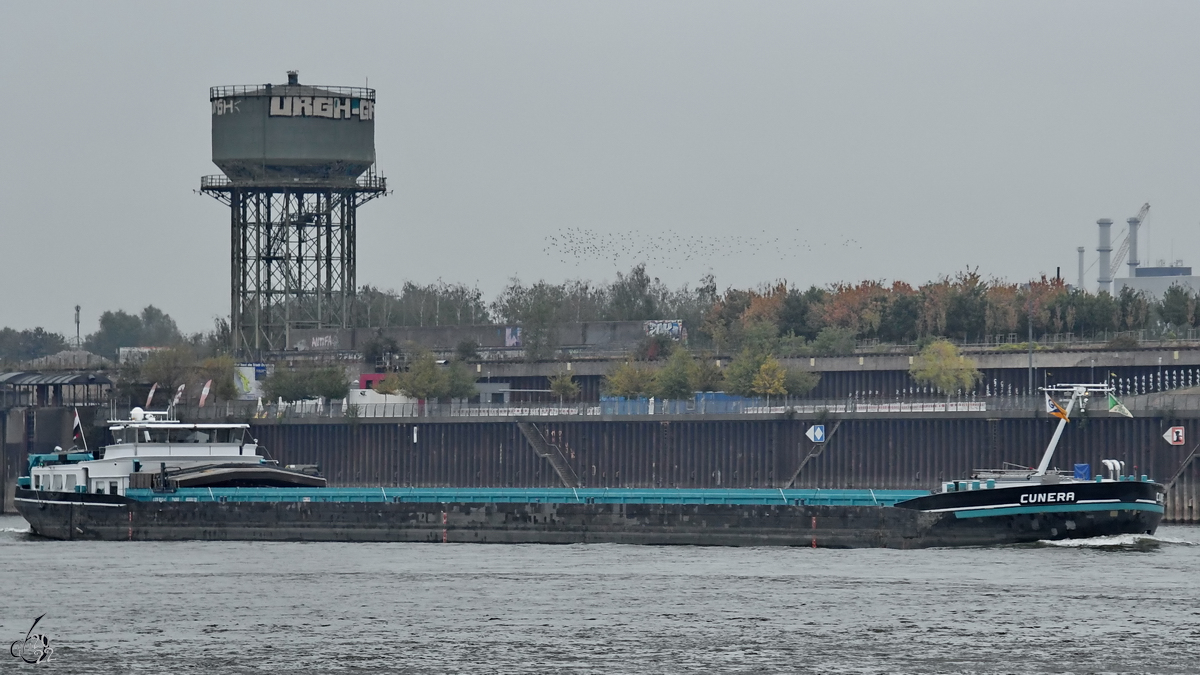 Das Gütermotorschiff CUNERA (ENI: 02330447) war Ende August 2022 in Duisburg unterwegs.