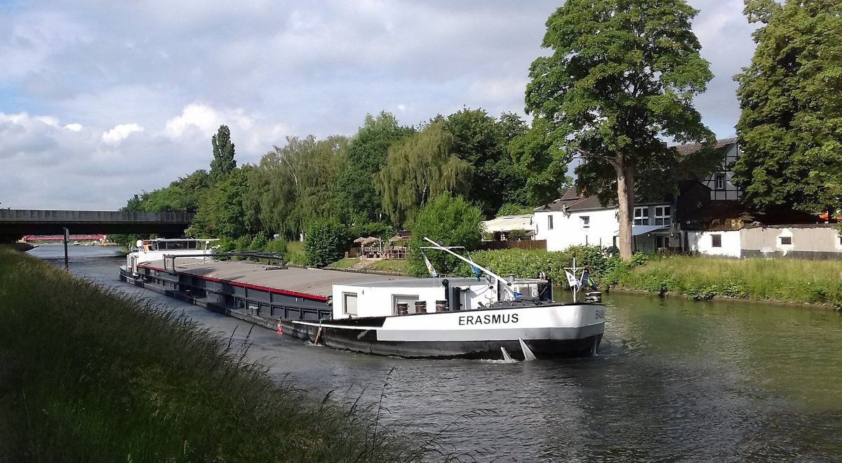 Das holländische GMS ERASMUS, ENI 02327484, am 08.07.2020 auf dem Rhein-Herne-Kanal bei Henrichenburg, Castrop-Rauxel