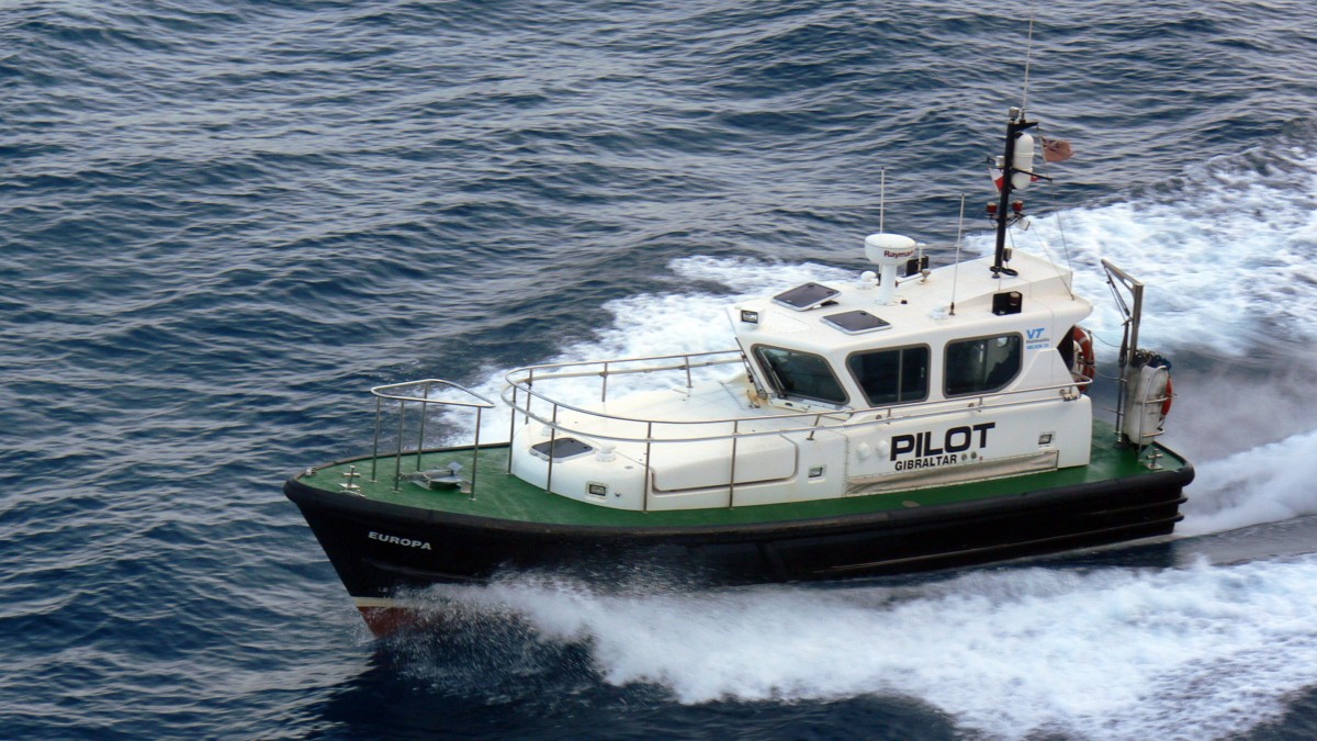 Das Lotsenboot Europa am 22.09.2012 vor Gibraltar.