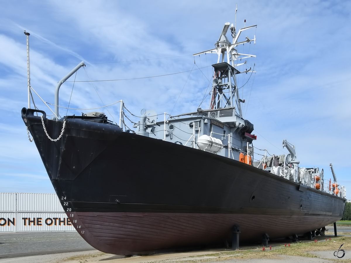 Das Minensuchboot M 477 Ende Juli 2018 in Antwerpen.