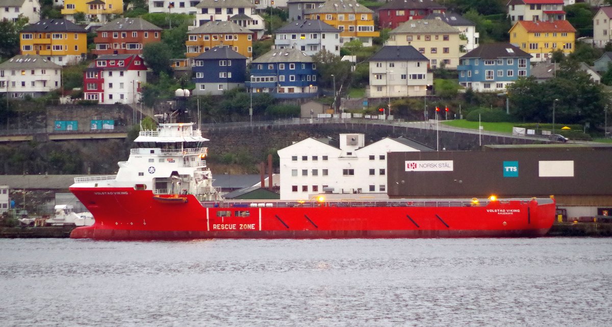 Das Offshore Versorgungsschiff VOLSTAD Viking am 07.09.16 in Bergen (NOR)