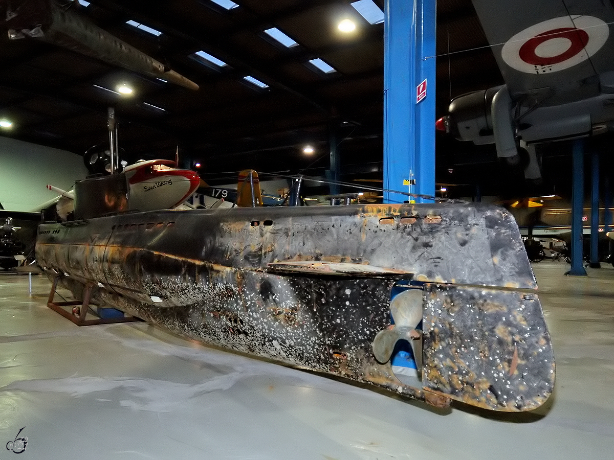 Das private U-Boot UC-2 KRAKA ist Teil der Ausstellung im Technikmuseum Helsingør. (August 2006)