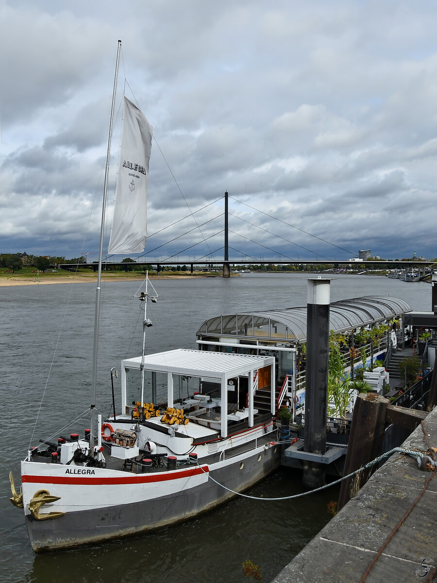 Das Restaurantschiff ALLEGRA (ENI: 07001347) war Anfang September 2026 in D�sseldorf anzutreffen.