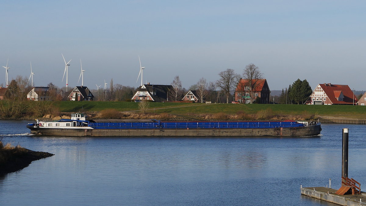 Das SGMS WESER, Buxtehude (ex Marona, ex Beo) ENI 04008980) Baujahr 1925, die Elbe zu Berg bei Hoopte; 16.01.2020
