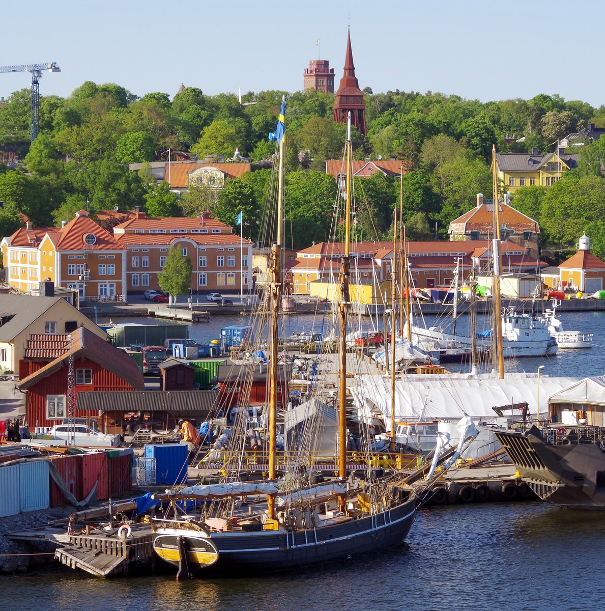 Der 22m lange Segler ELLEN am 21.05.18 in Stockholm