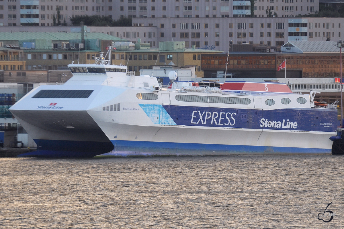 Der Katamaran Stena Carisma in Göteborg im August 2010.