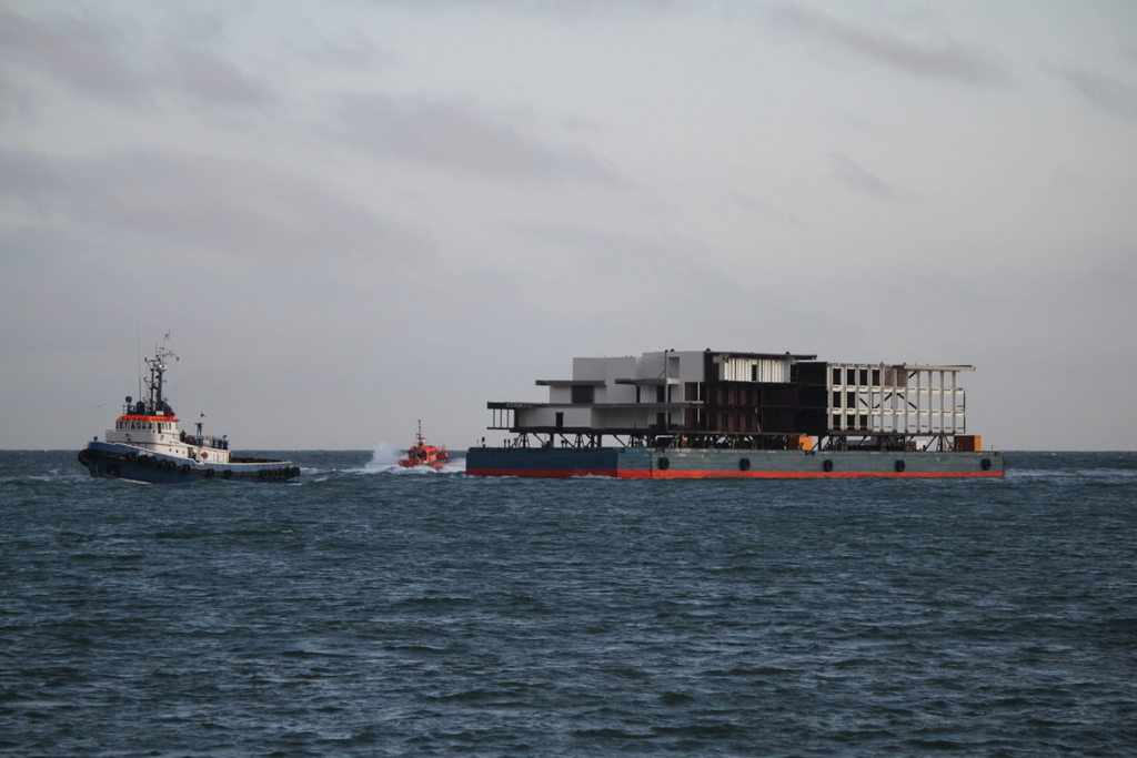 der polnische Schlepper ARGUS auf dem Seeweg von Gdansk nach Rostock beim Einlaufen in Warnemünde.28.06.2019