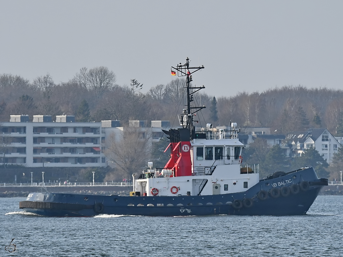 Der Schlepper VB BALTIC (IMO: 8915471) ist hier Ende März 2022 in Travemünde zu sehen.