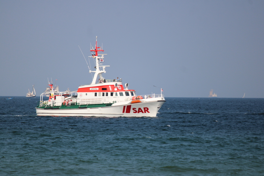 Der Seenotrettungskreuzer ARKONA am 12.09.2020 vor Warnemünde