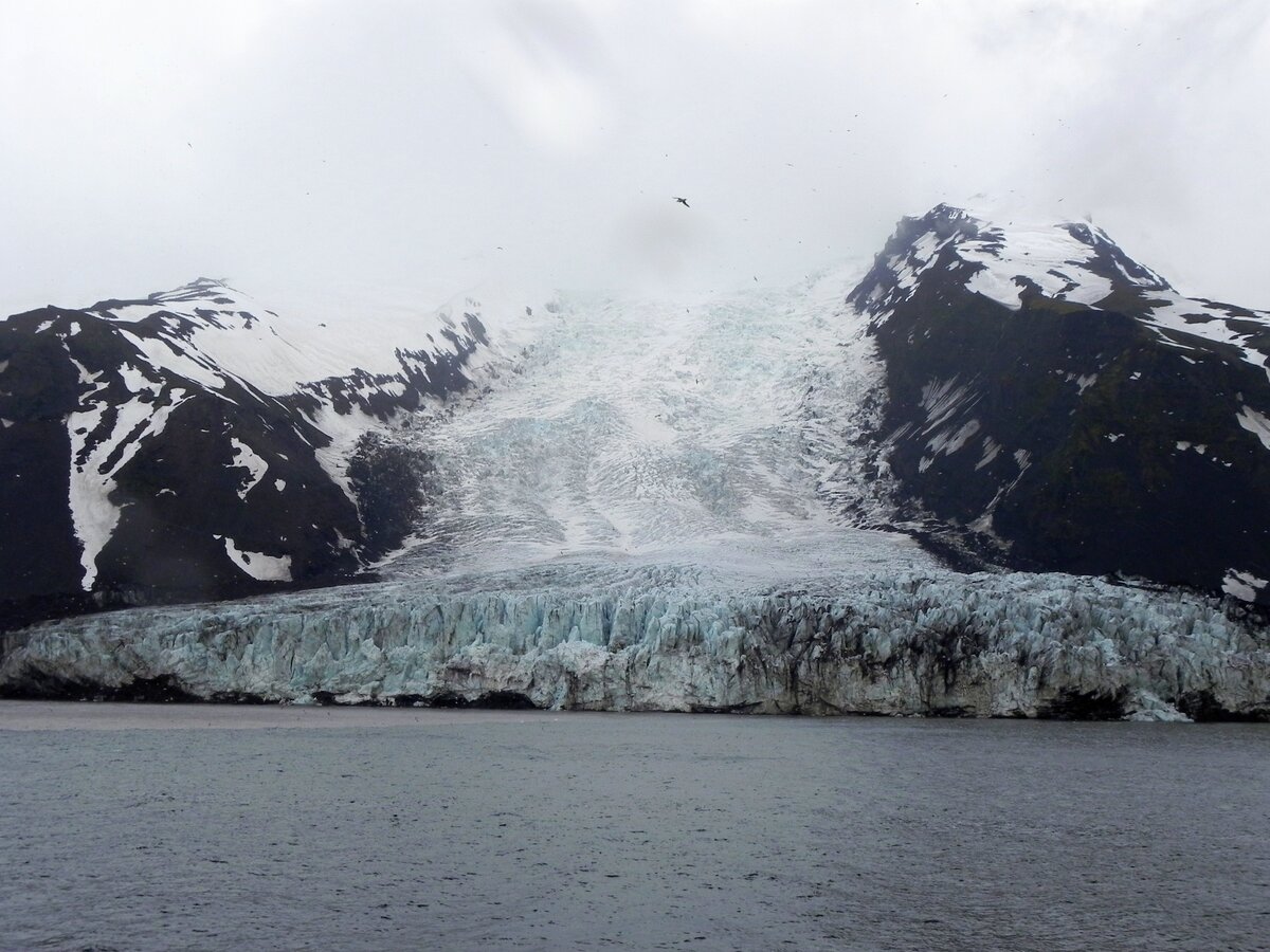 Der Weyprecht-Gletscher an der Nordwest-Küste der Insel Jan Mayen am 03.07.2013.